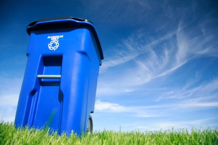 Blue Recycle Bin - Reduce Carbon Footprint