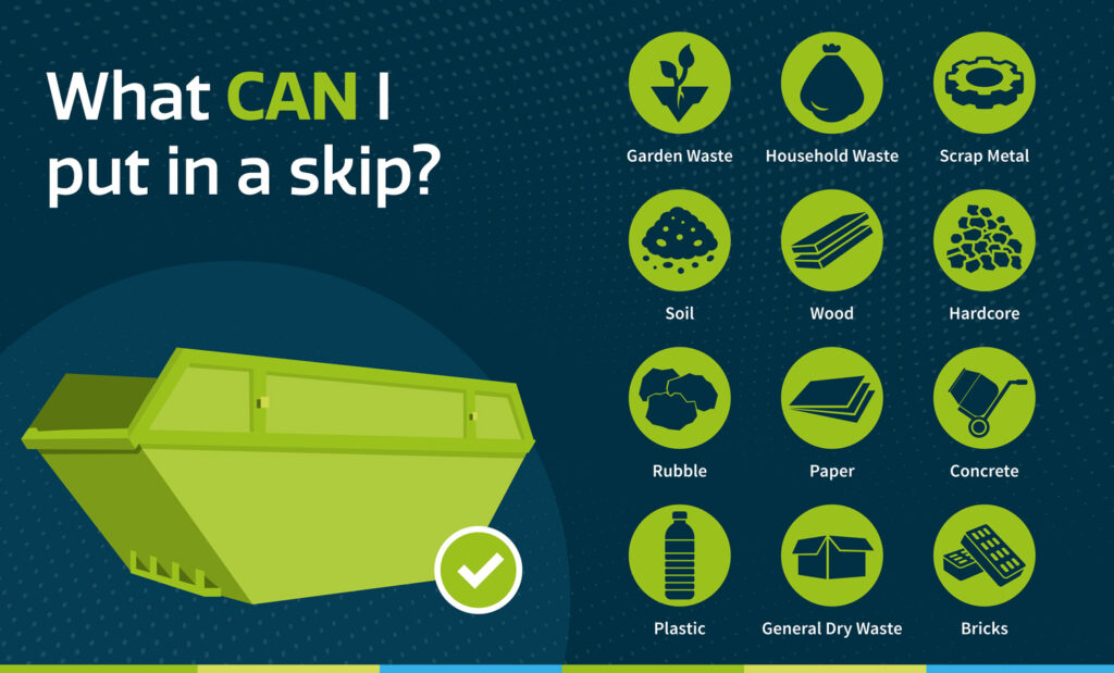 what can i put in a skip infographic
